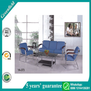 Popular Best Cheap Blue Comfortable Modern Leather Office Couch Reception Sofa