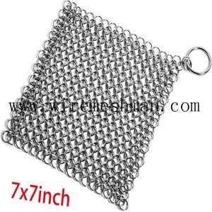 Food Grade Stainless Steel Chain Mail Pot Scrubber